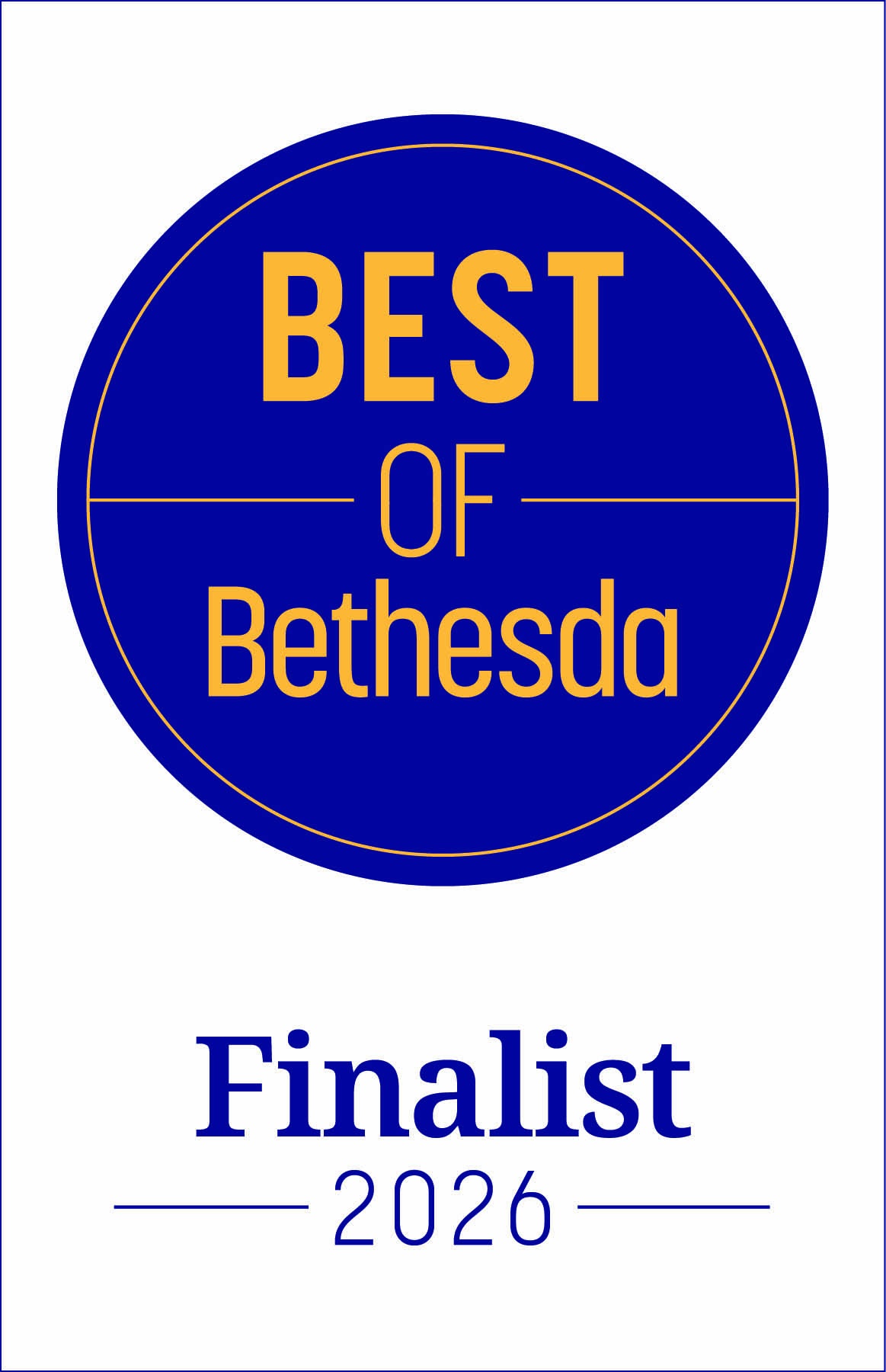 Best of Bethesda Finalist icon white background gold and white text