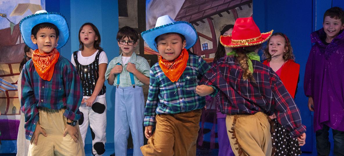 Adventure Theatre children's production with kids in cowboy hats