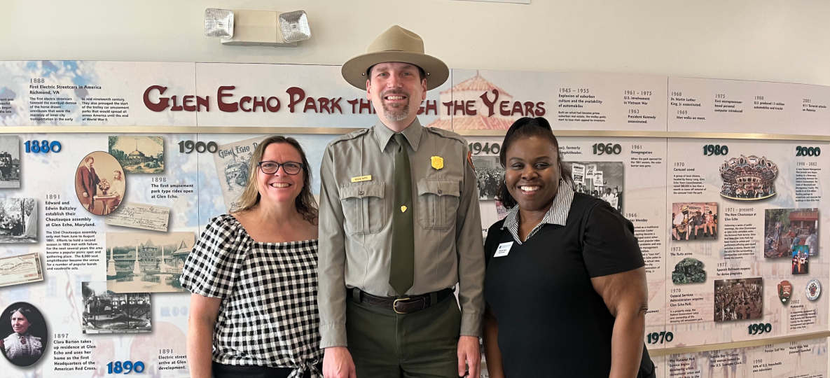 board members with NPS park ranger
