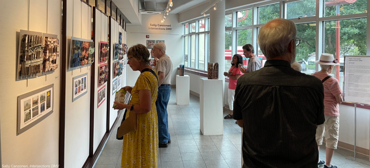 Visitors view artwork in the Park View Gallery