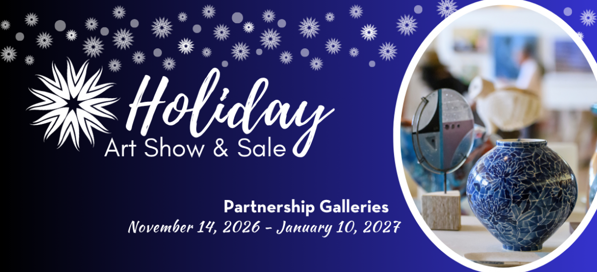 Holiday Art Show Banner with image of ceramics