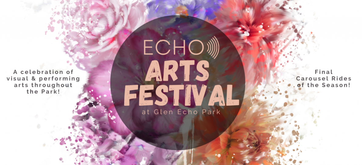 Echo Arts logo on a multicolored background 