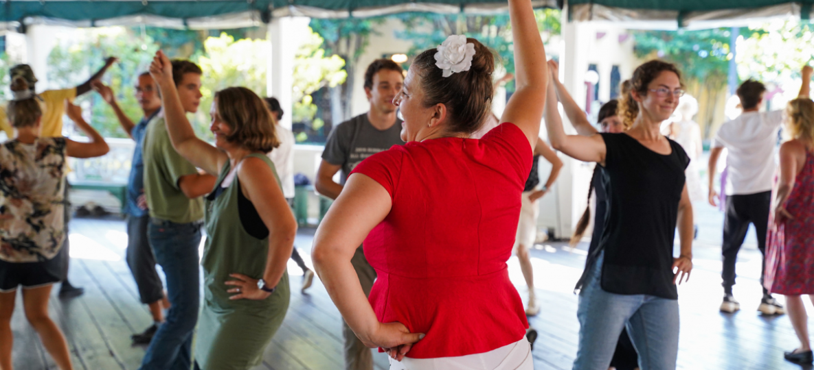DC Casineros dancers in Bumper Car Pavilion